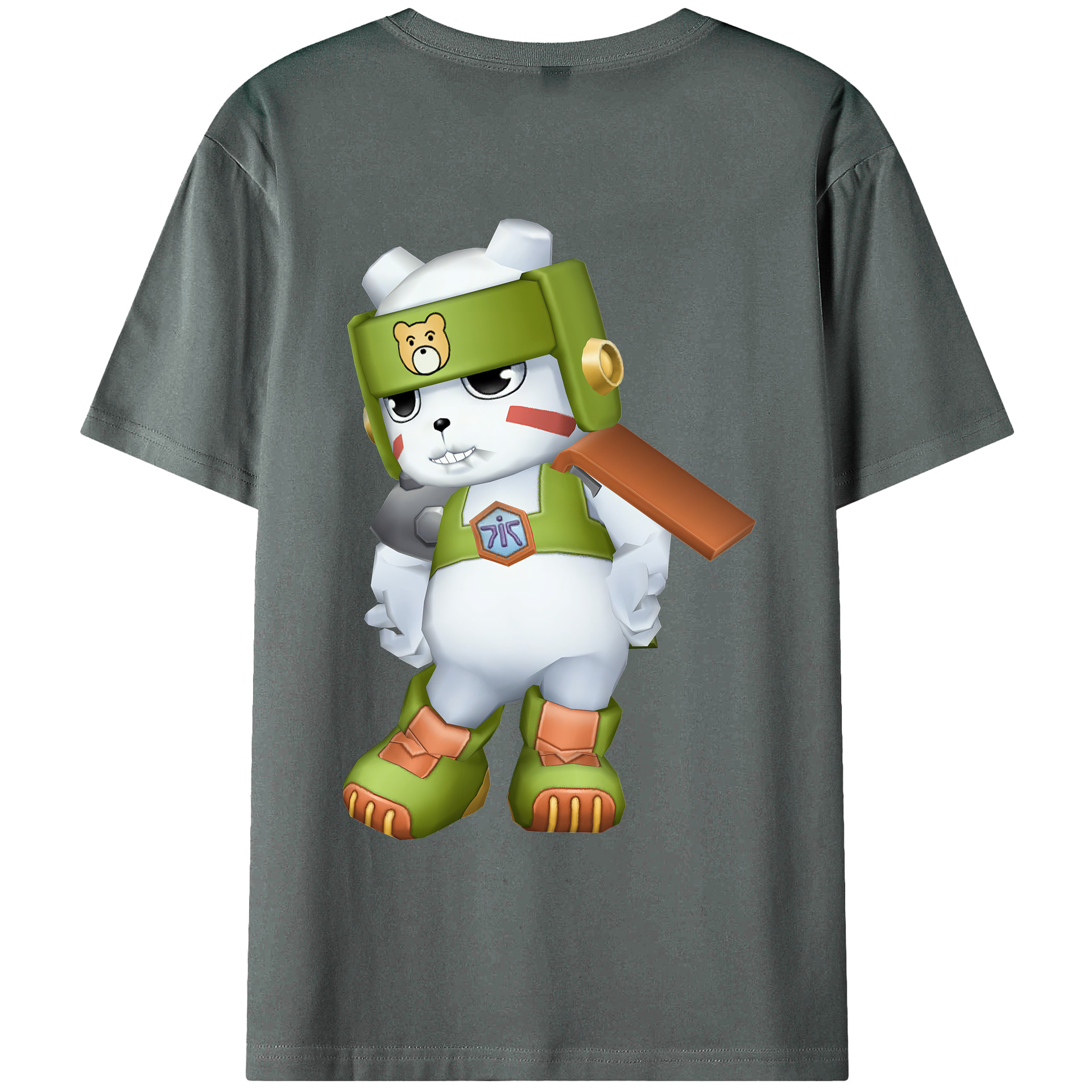 （画像用） Digimon デジタルモンスター/デジモン 綿100％ メンズ半袖Tシャツ（バックプリント） 通気性
